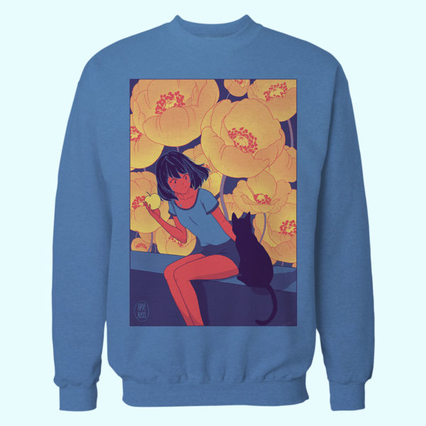 anime lofi aesthetic blue sweater